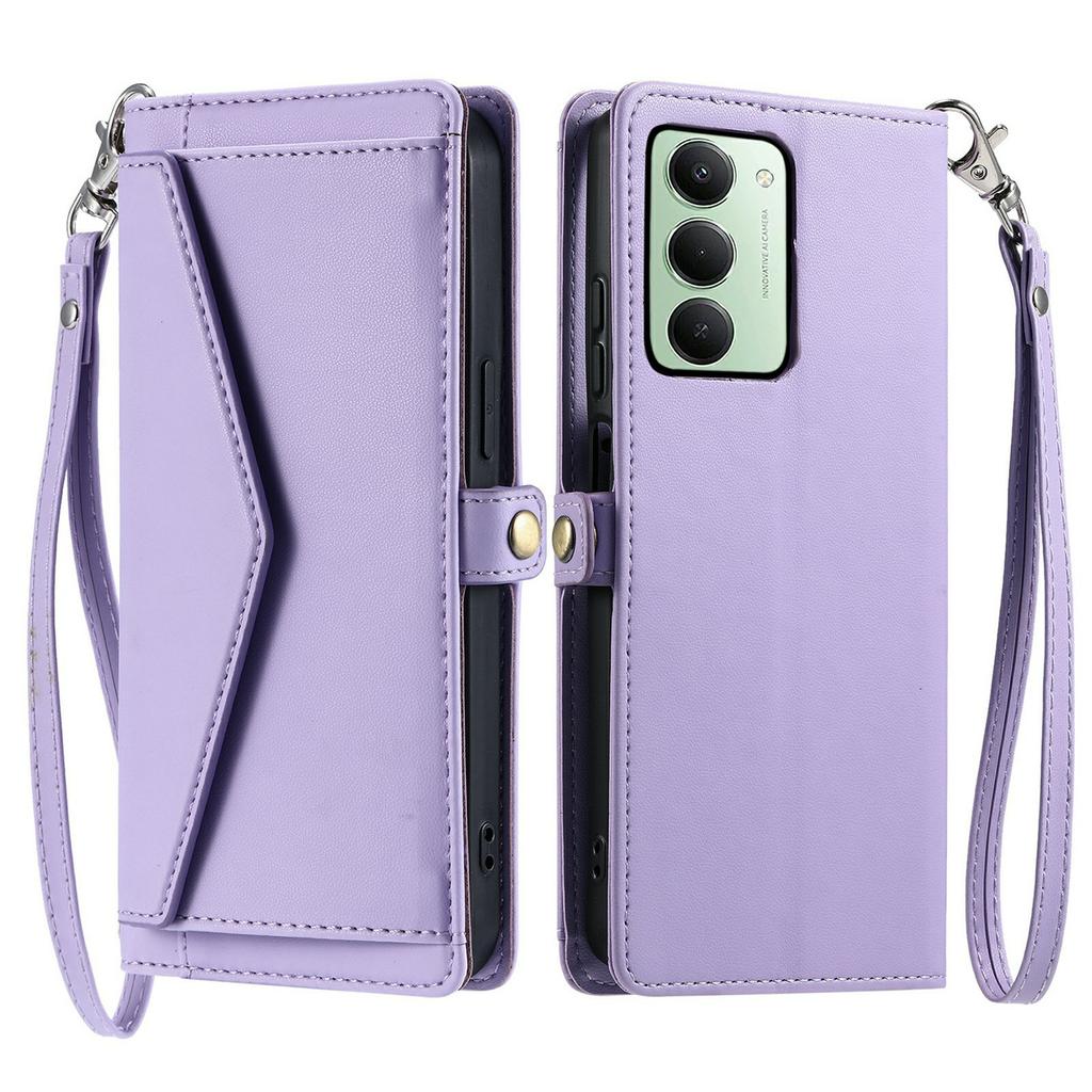 For Xiaomi Redmi 15 5G (Global) (169mm) Leather Case with Wrist Strap Wallet Stand Phone Cover