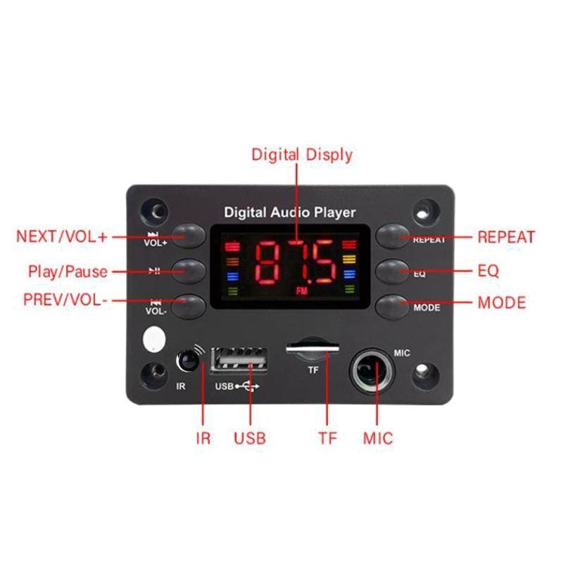 Kleines Bluetooth-kompatibles 5.0 Sound-Dekodierungsmodul für Fahrzeuglautsprecher und tragbare Geräte mit MP3-Wiedergabe