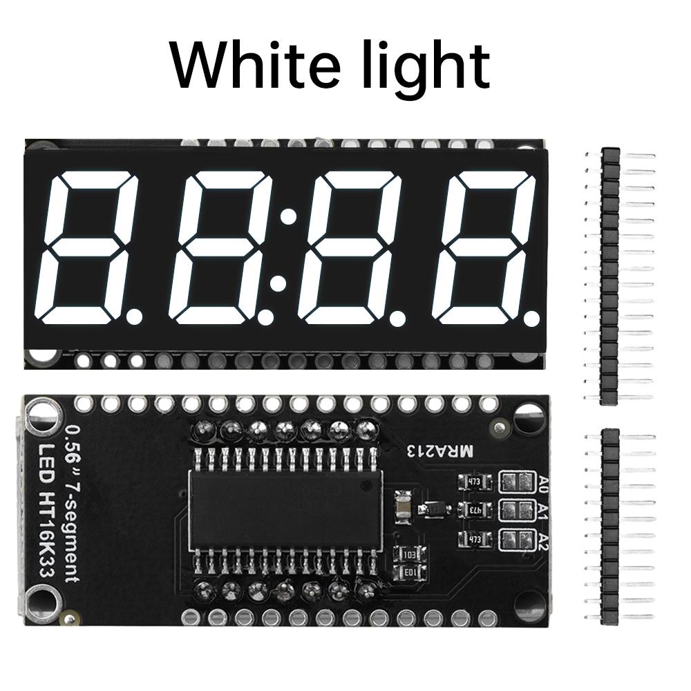 HT16K33 LED-Anzeigemodul 0,56” 4-Bit 7-Segment-Anzeigemodul Uhrmodul Grün Rot Weiß Gelb Blau Anzeige