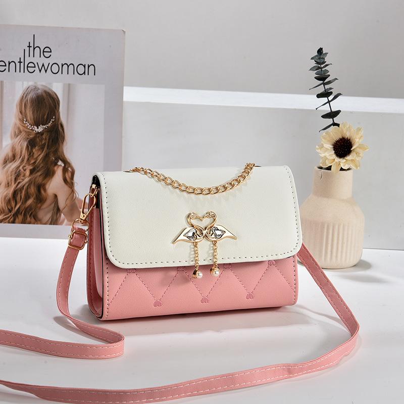 2025 New Style Women's Bag Trendy One-shoulder Crossbody Small Square Bag Fresh, Sweet, Fashionable and Versatile High-end Chain Mobile Phone Bag