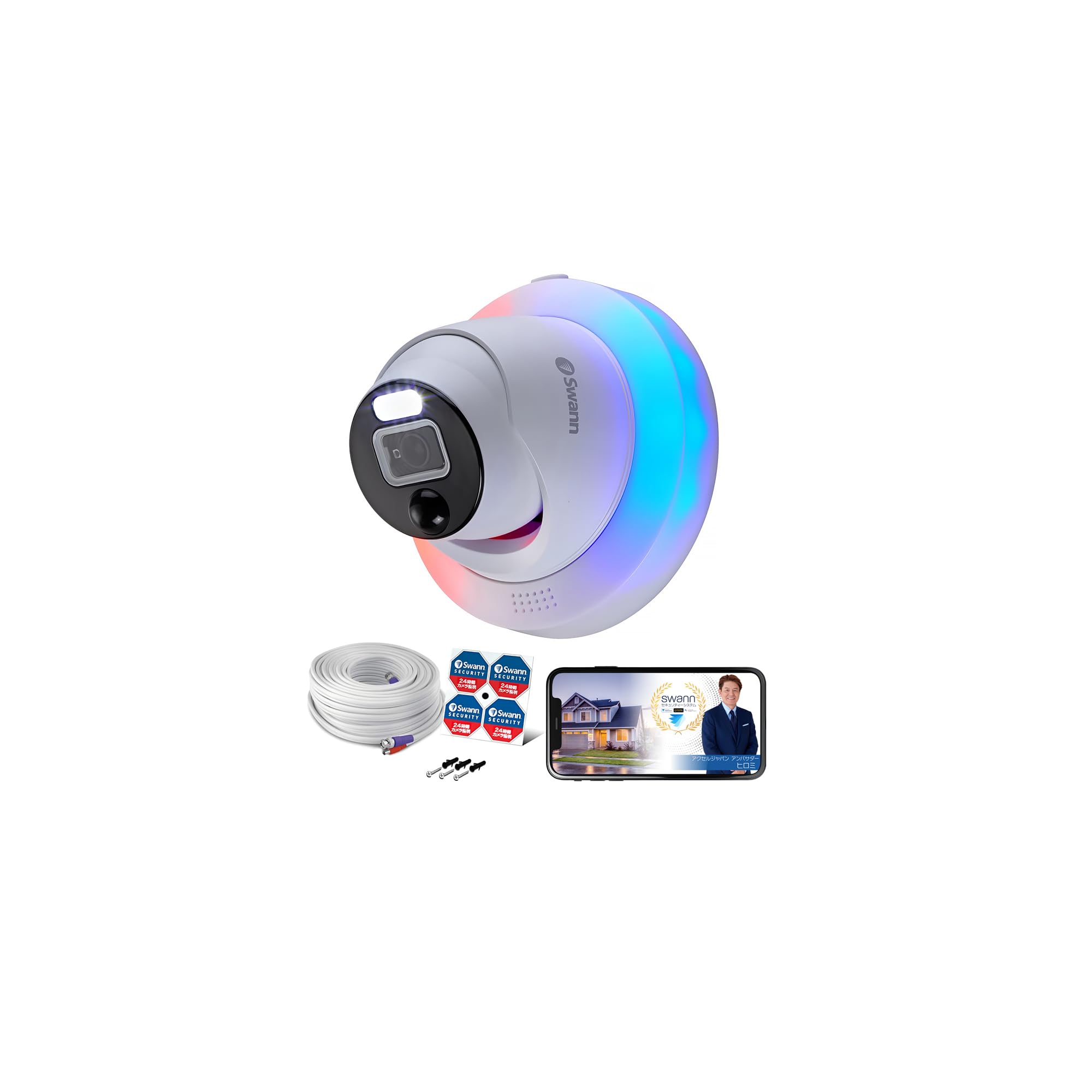 

Authorized Swann Security Camera with Warning 4K Ultra HD DVR Dome Outdoor and Indoor Vision Security For Single Item [Japan Distributor] Light, (8
