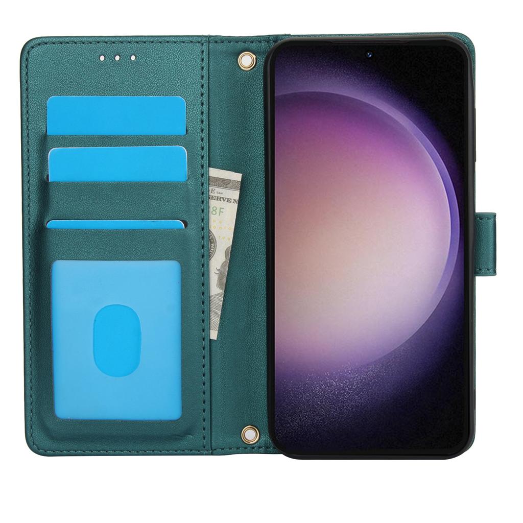 For Samsung Galaxy S26+ Case PU Leather Stand View Phone Wallet Cover with Hand Strap