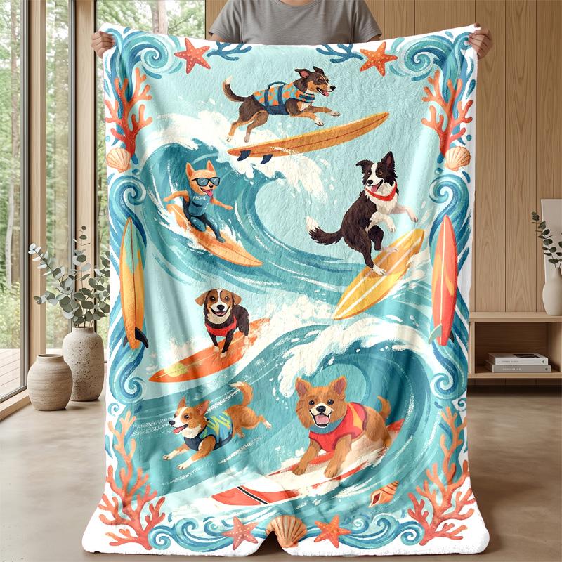 Summer Fruit Juice Party Theme Blanket Lightweight Warm Flannel Blanket Decorative Throw Blanket for Home Decoration
