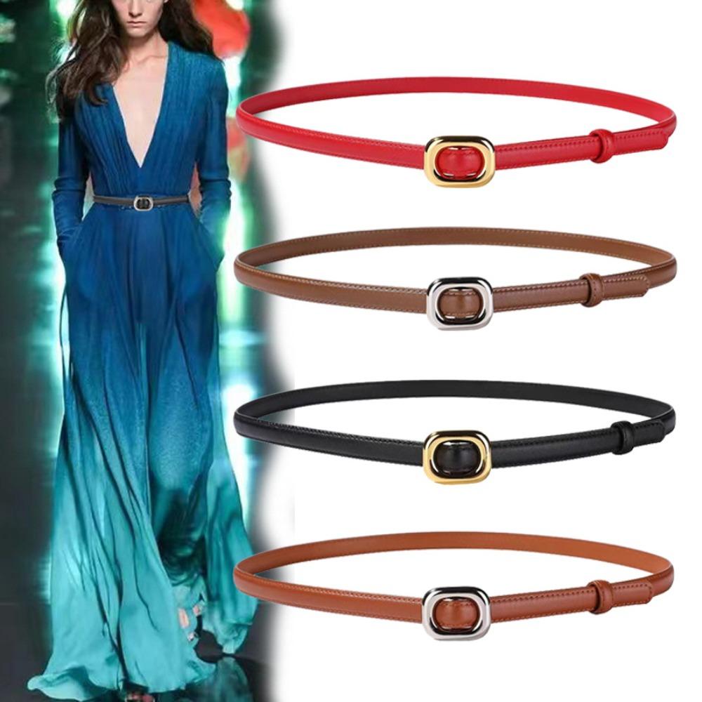Comfortable Jeans Belt Sturdy Waist Belt New Women's Thin Leather Belt Waist Accessory