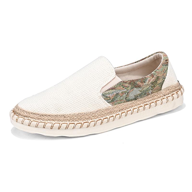 Fashion New Men Espadrille Shoes Summer Men Canvas Shoes Breathable Men's Casual Shoes Slip On Shoes Graffiti Espadrilles Footwear Flats