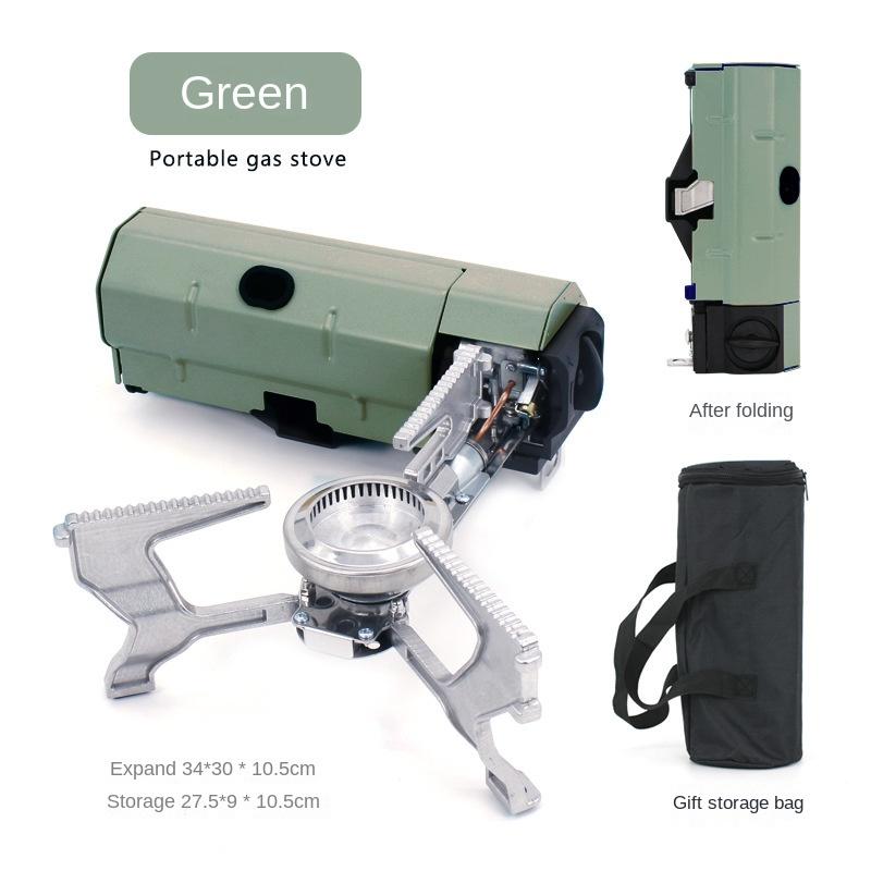 Outdoor Card Stove Foldable Portable Gas Stove Camping Cookware Household Gas Tank Card Magnetic Stove Strong Fire Windproof Box Stove