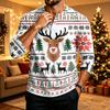 Men's Christmas Long Sleeve Shirt with Printed Design