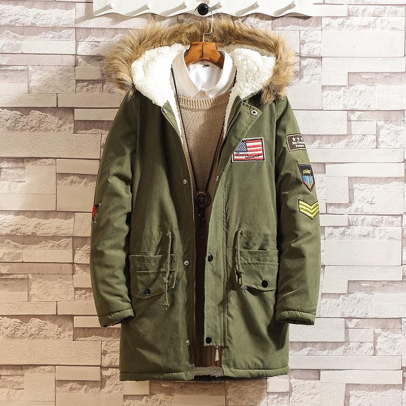 Premium Quality Men's Winter Fur Hooded Long Flight Jacket Fleece Coat For Ultimate Warmth
