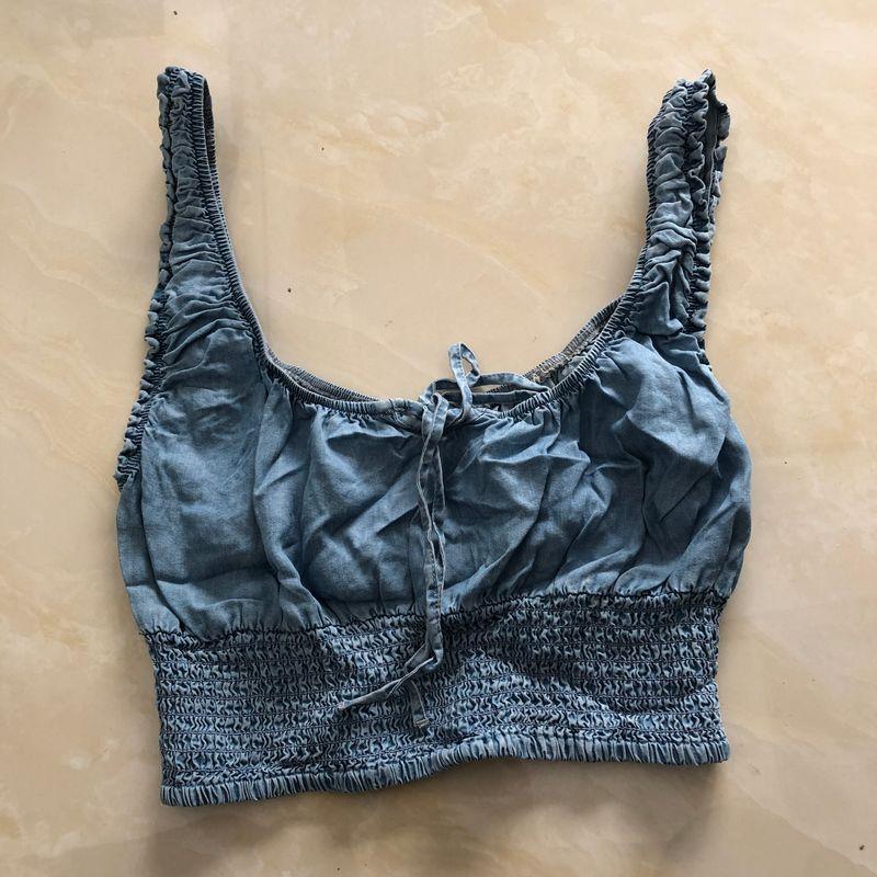 

Short Vest Summer New Foreign Trade Women clothes Elastic Strap Short Navel Inner wear Outer Wear Vest 24507 Blue B- 6-25-2 M