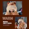 Cute capybara hat scarf gloves integrated women's winter windproof warm plush three-piece hat