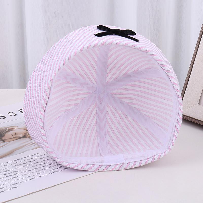 Striped Black Bow Decorative Sailor Hat Spring And Summer Dome Beret For Women'S