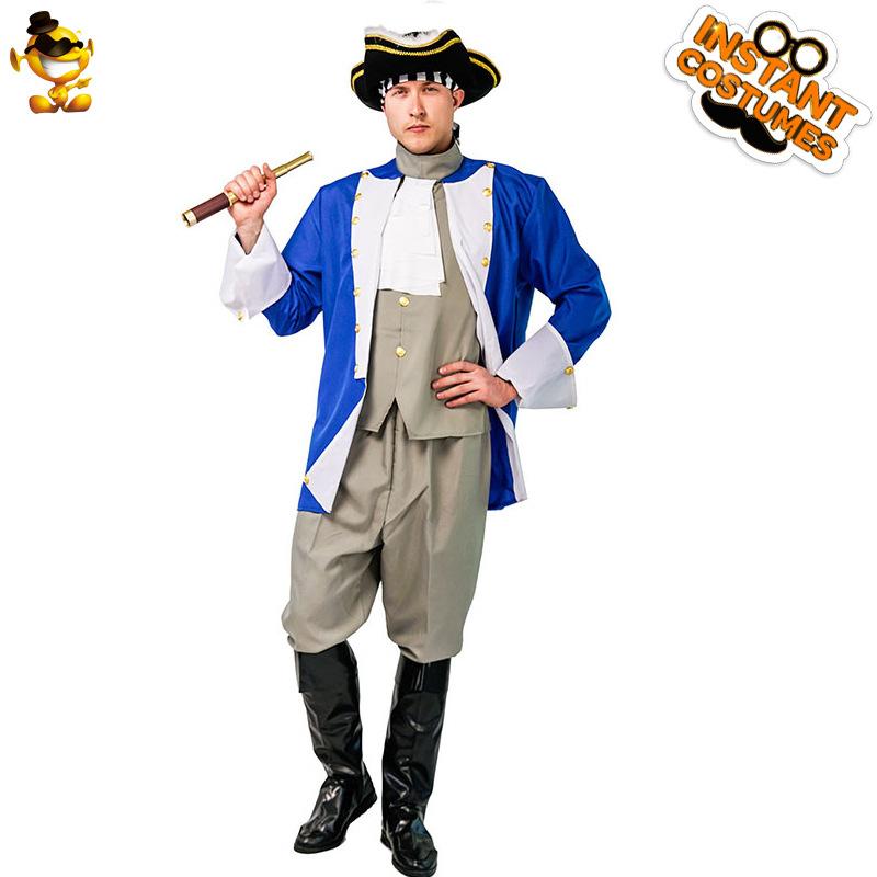 Хэллоуин мужской взрослый средневековый капитан колониста костюм для вечеринки косплей сценический костюм L