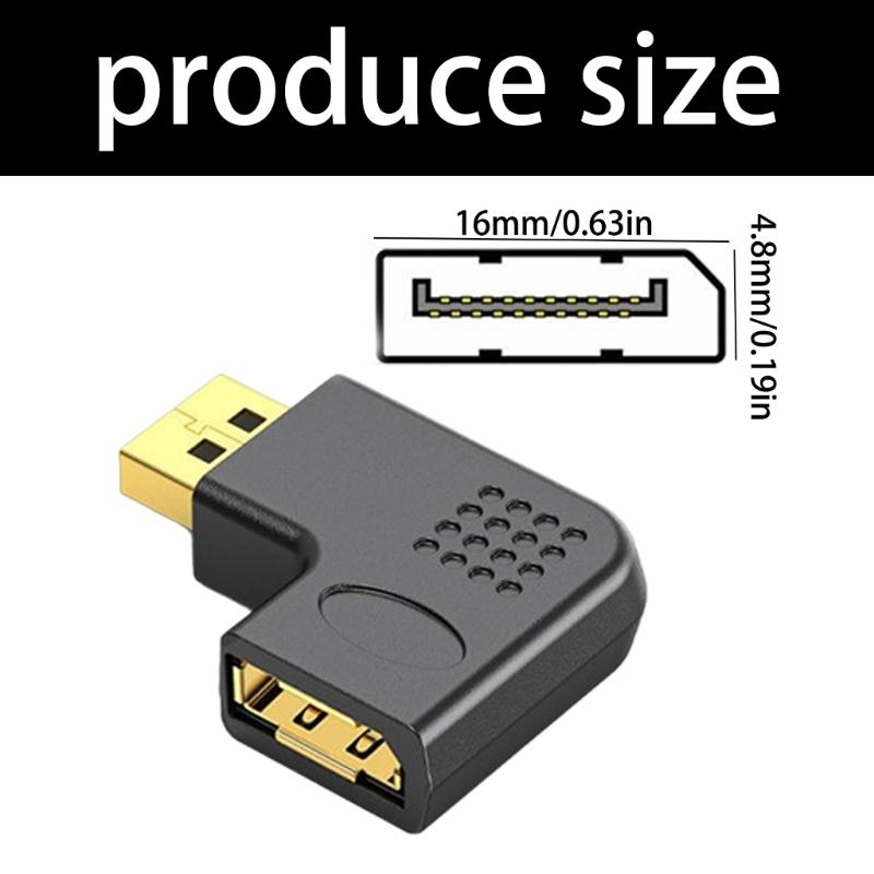 Professional 8K  90 Degree Adapter Converter Connector Male to Female Video for Laptop Monitor Projectors