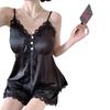 Summer sweet girl suspender shorts nightgown ice and snow silk thin lace lace pure desire wind loungewear three-piece set