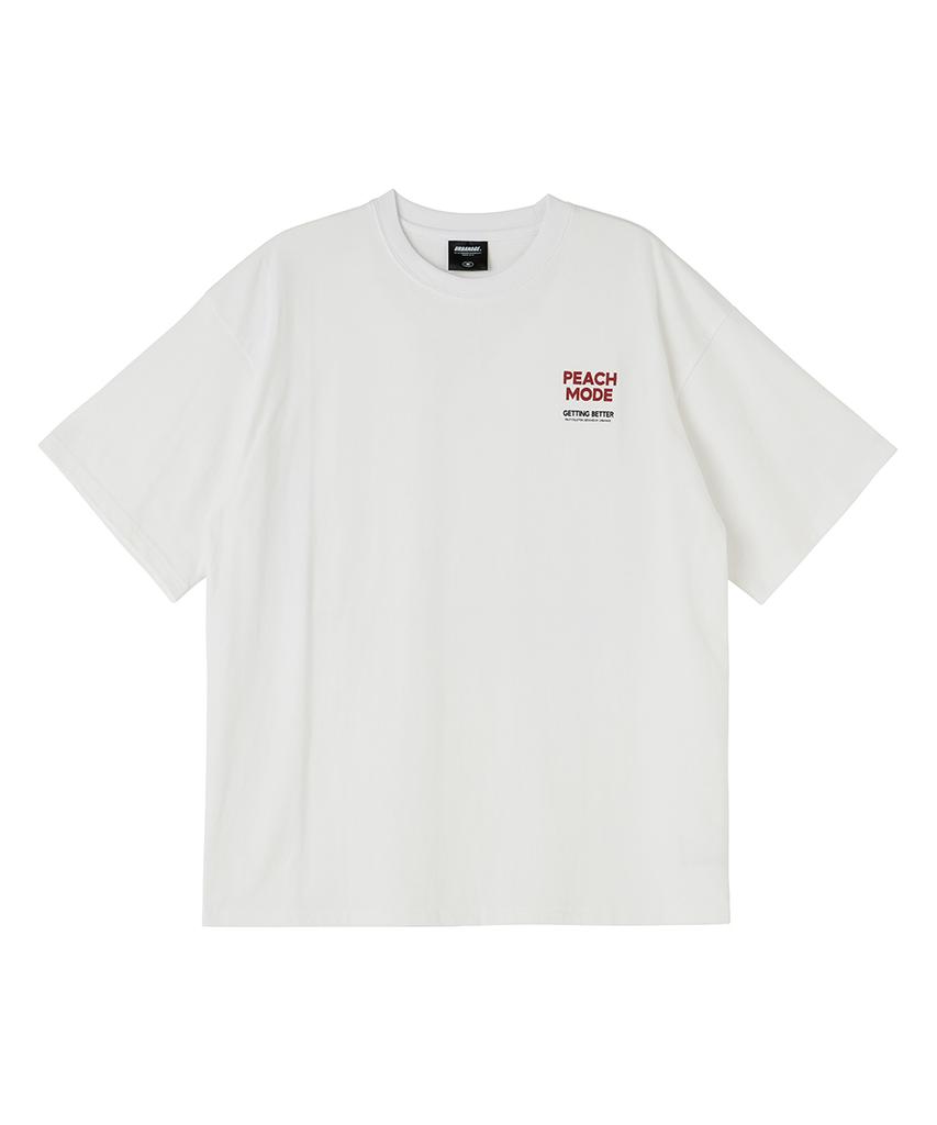URBANAGE Peach Mode Oversized Short Sleeve White