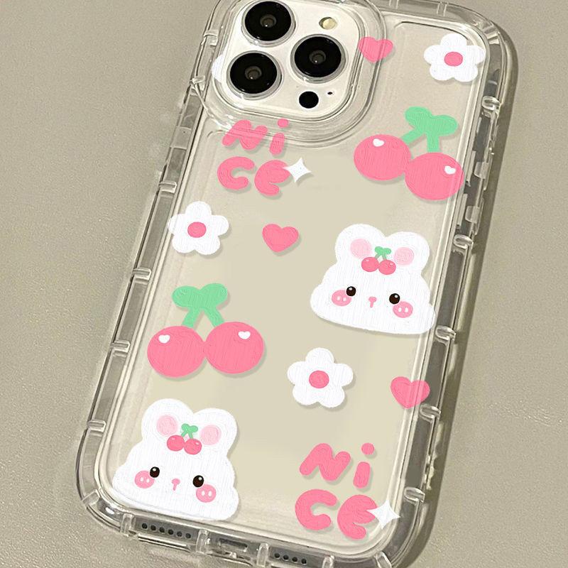 Girl heart bunny for iPhone17promax mobile phone case Apple 16 soft case 14/13 airbag 15