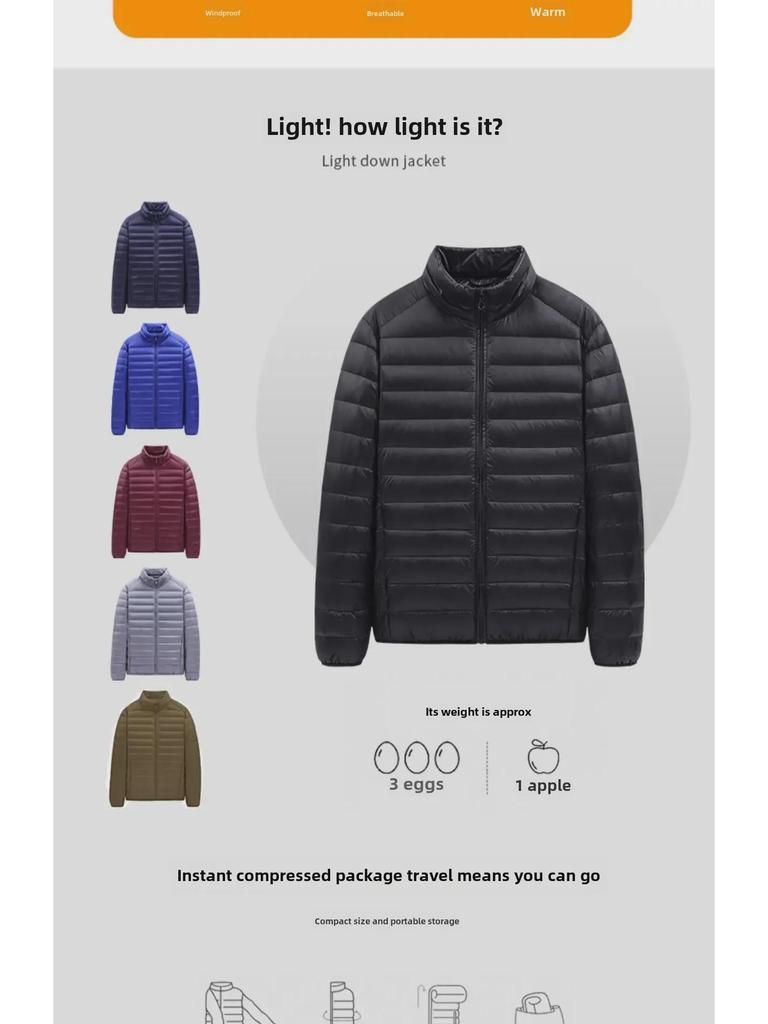 2023 Winter Men's Large Size Lightweight Warm Cotton Jacket for Work