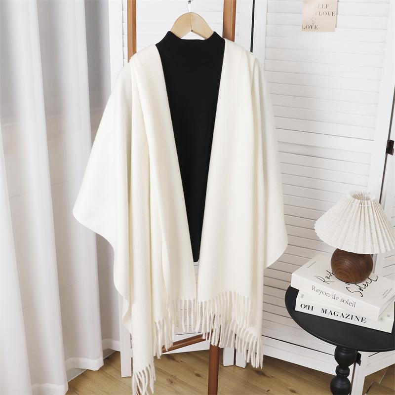 Winter Poncho Women Scarf Long Warm Cashmere Scarves Hijab Solid Lady Shawl Wrap Female Pashmina Bandana Head Scarfs NEW