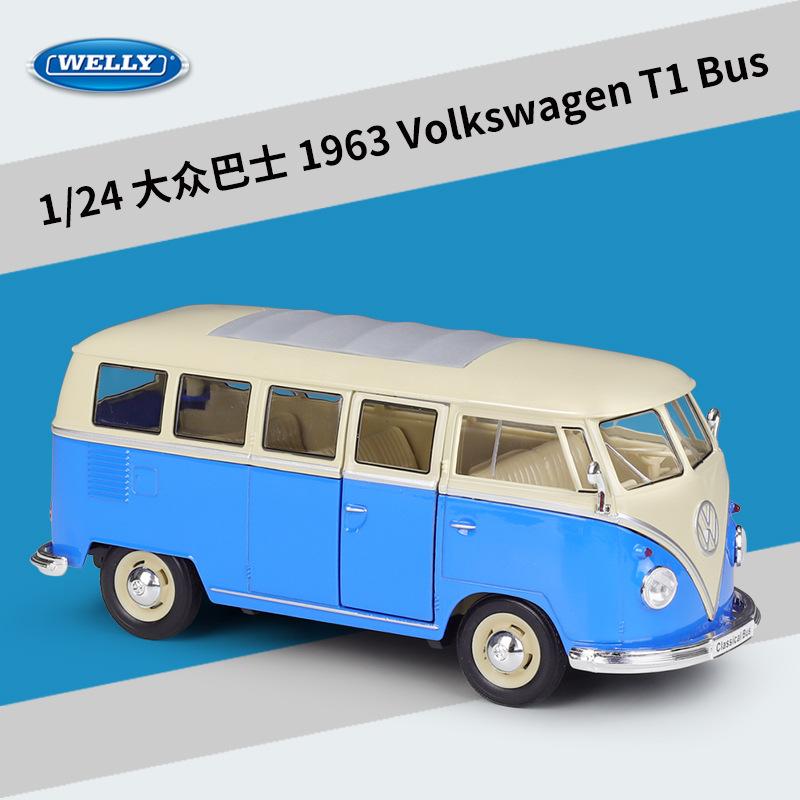 

Welly 1:24 Volkswagen 1972 T1 T2 Bus Van Imitation Alloy Car Model Toy Gift Collection Display