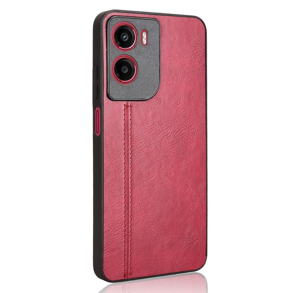 For Motorola Moto G05 4G/E15 4G Case Cowhide Texture Leather+TPU+PC Phone Cover Stitching Line