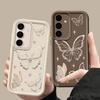 For Samsung S25 Ultra S24 FE S23 S22 A56 A36 A55 A16 A15 A35 Case Butterfly Print Soft Silicone Shockproof Lens Protection TPU Matte Phone Cover
