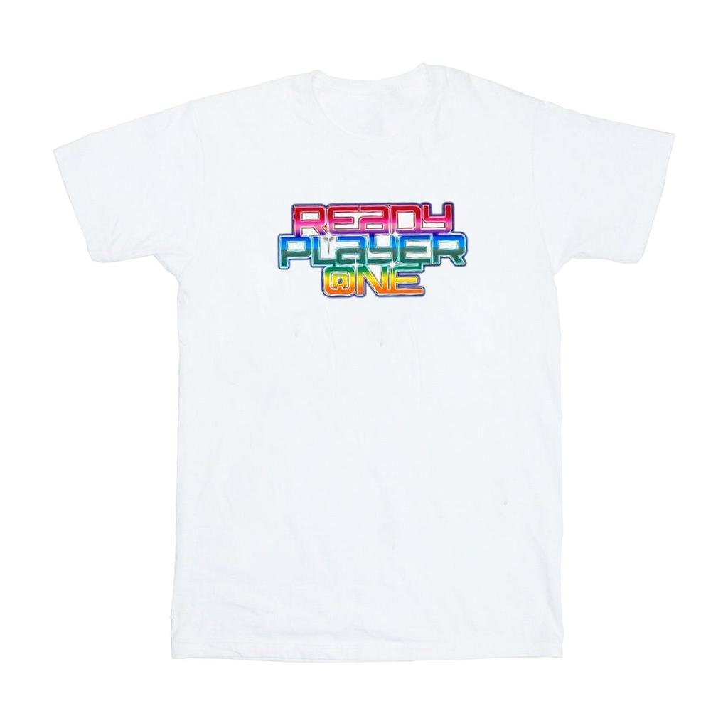 Ready Player One Womens/Ladies Rainbow Logo Cotton Boyfriend T-Shirt