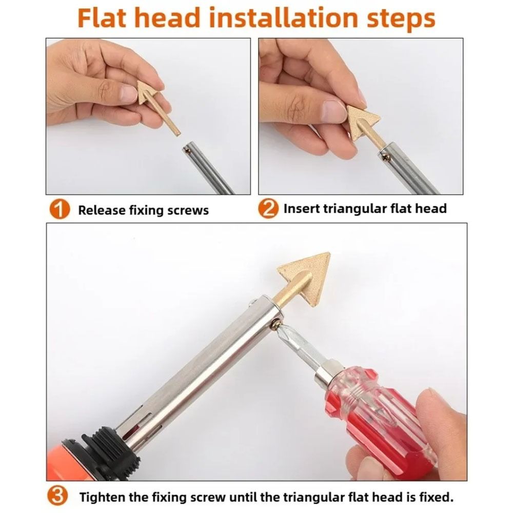 3 Stück/Set Messing Ersatzspitzen Dreieckiger Glättkopf Schweißspitzen Schweißreparaturwerkzeug