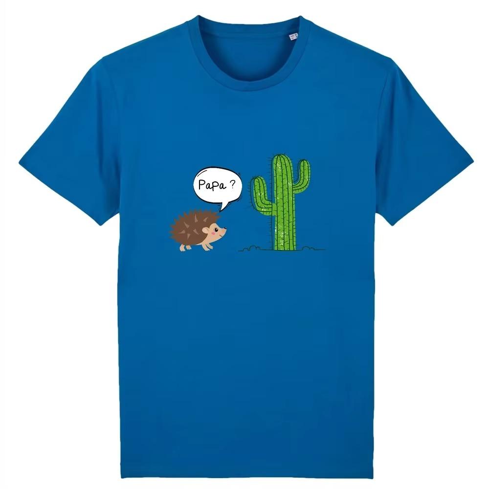 

Hedgehog Dad Humor T-shirt Summer Men Women 100% Cotton Casual Loose T-shirt Printed Round Neck Short Sleeve T-shirt Tops XXXXXL синий