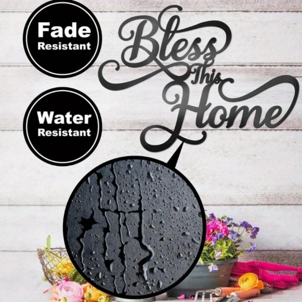 Metal Wall Art Black Iron Sculpture, Elegant Stencil Design for Living Room Entryway, Modern Home Decor Interior Gift