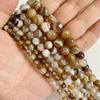 6 8 10 MM  Matte Natural Stone Beads Polished Blue Stripes Agates Stone Beads Diy Spacer Loose Beads for Jewelry Making Bracelet