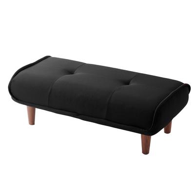 Cellutane Hocker mit Waraku no Pocket Darian High Japanische Fußstütze, Kiwami, 2-Sitzer, Federkern, Schwarz, Elastizität, A280p-564BK