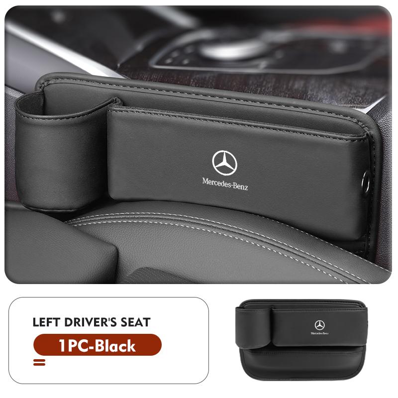 

Leather Car Seat Gap Filler Storage Box Pocket Cup Phone Holder For Mercedes Benz AMG A C E S G Class W201 W210 W108 W204 W205