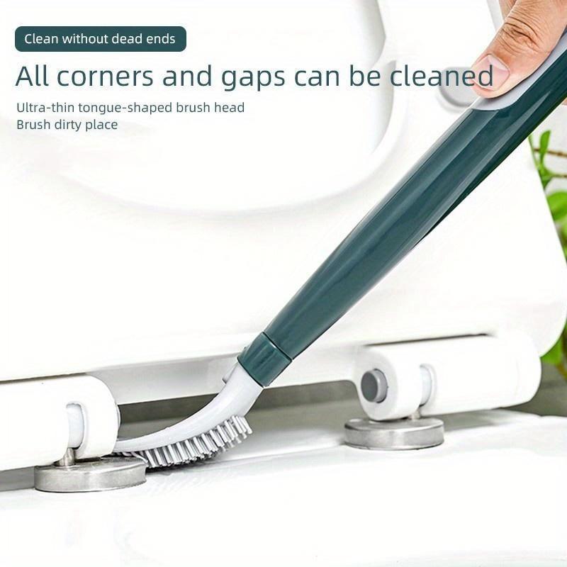 Punch-Free Wall-Mounted Soft Silicone Toilet Brush No Dead Angle Toilet Cleaning Brush Refillable Detergent Toilet Brush with Base