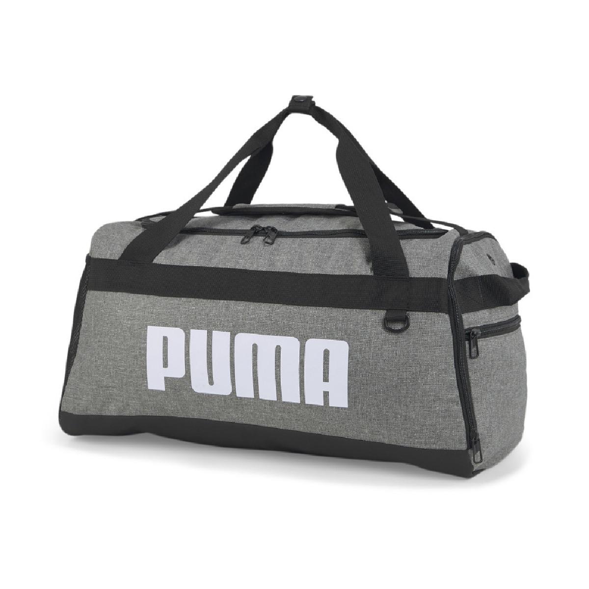 Puma Color Block Large Logo Fabric Travel Bag Unisex bags Gray 079530-12 Gray