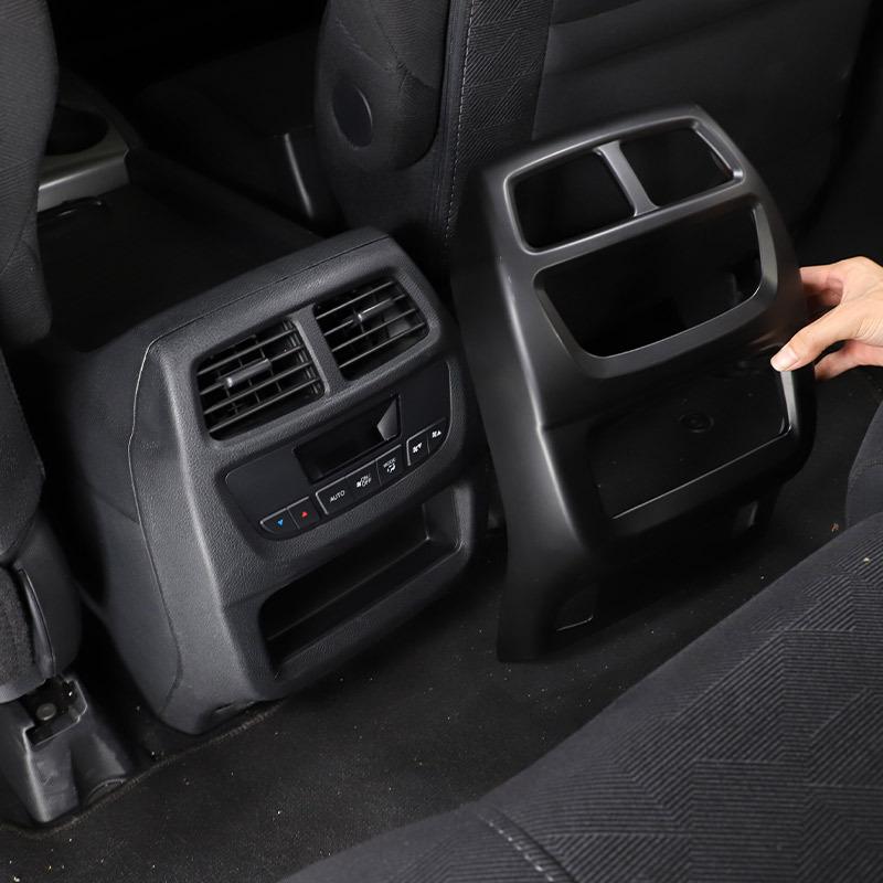 For Honda Pilot 2015- ABS carbon fibre/Matte black Rear Air Condition Outlet Vent Frame Cover Trim Car Accessories