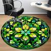 1pc Stained Glass Clover Office Round Area Rug, Indoor Mat Suitable ForOffice, Under Office Chairs Bedroom Living Room Home Decor, D126