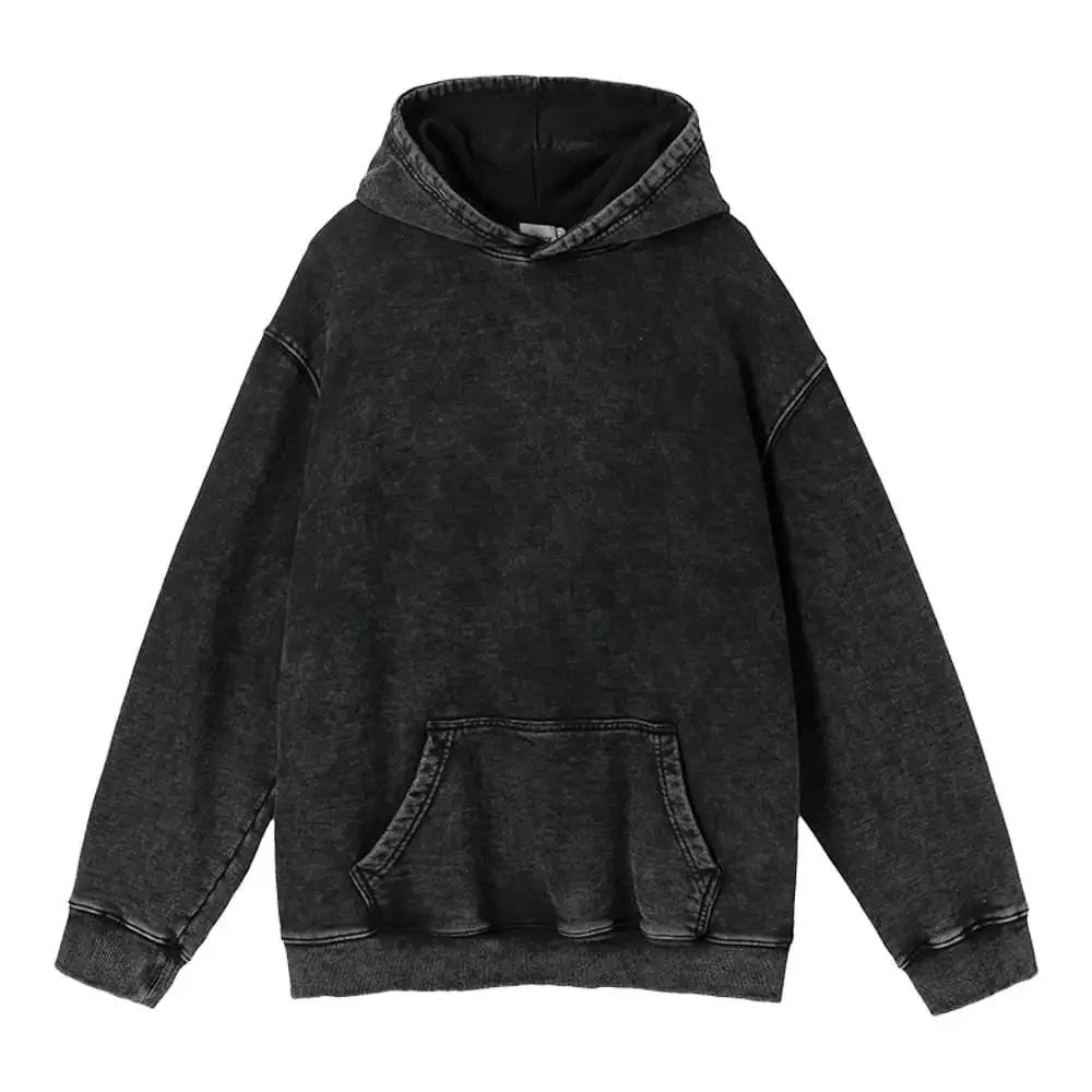 Vintage Washed Hoodies Men Women Cotton Retro Long Sleeve Harajuku Sweatshirts Fashion Loose Pullover Hip Hop Streetwear