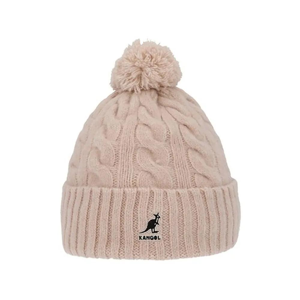 KANGOL K4460SM LIGHT PINK Cable Knit Pom-Pom Beanie K4460SM LIGHT PINK