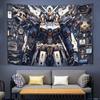 Gundam Anime Tapestry Mobile Suit Background Fabric For Dorm Rental Room Decor Wall Hanging Art Bedroom Living Space
