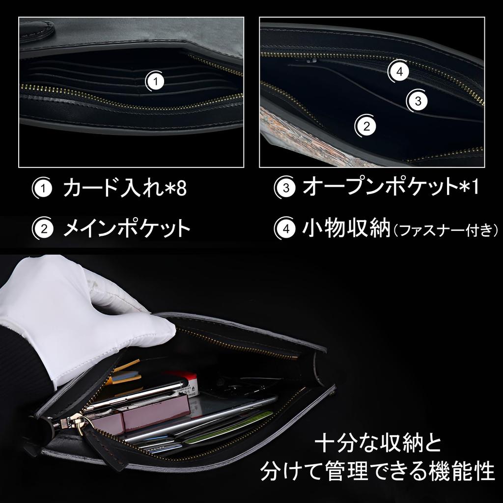 Genuine Leather Clutch Second Carved Cowhide Biker with Perfect for Formal Coin Lucky Gift [jessimi] Men's Bag, Bag, Design, High-Quality Leather,