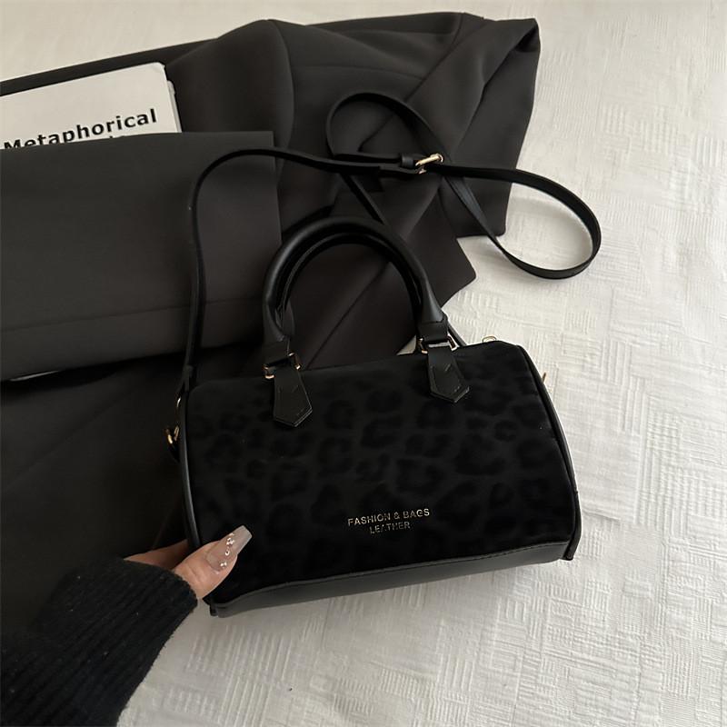 Leopard Print Vintage Small Shoulder Bag With Zipper For Daily Casual Use