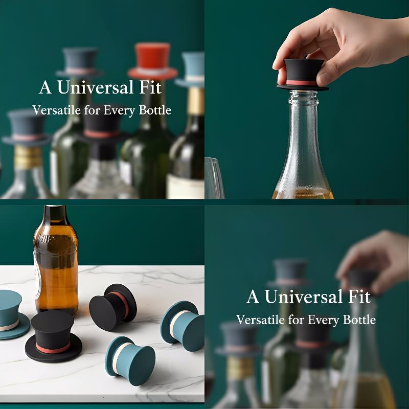 Silicone Wine Bottle Stopper 1pc Magic Hat Leakproof Cork Cover Reusable Airtight Seal for Bar Kitchen