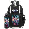 2 ks/sada K-Pop potištěný batoh s 750ml lahví na vodu pro dospívající studentku chlapce školní taška dětský dárek velká kapacita cestovní taška ruksak