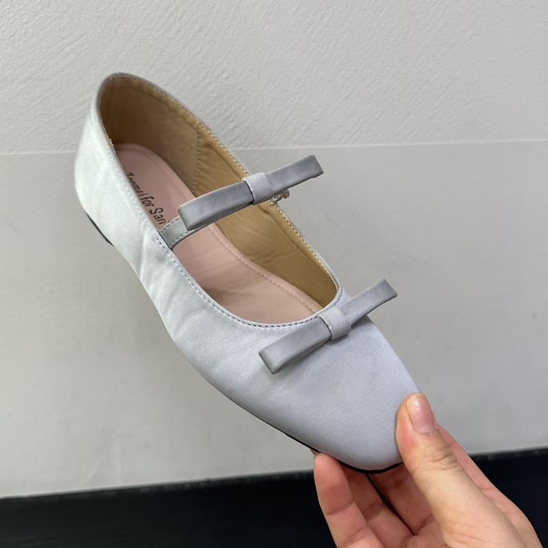 Fashion SUOJIALUN 2025 New Brand Women Flat Shoes Fashion Round Toe Shallow Slip On Bow-knot Ladies Elegant Single Shoes Soft Heel Boat