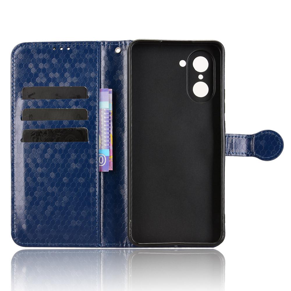 For OnePlus Nord CE5 5G/Ace 5 Racing 5G Wallet Case Dot Pattern Imprint PU Leather Phone Cover with Wrist Strap