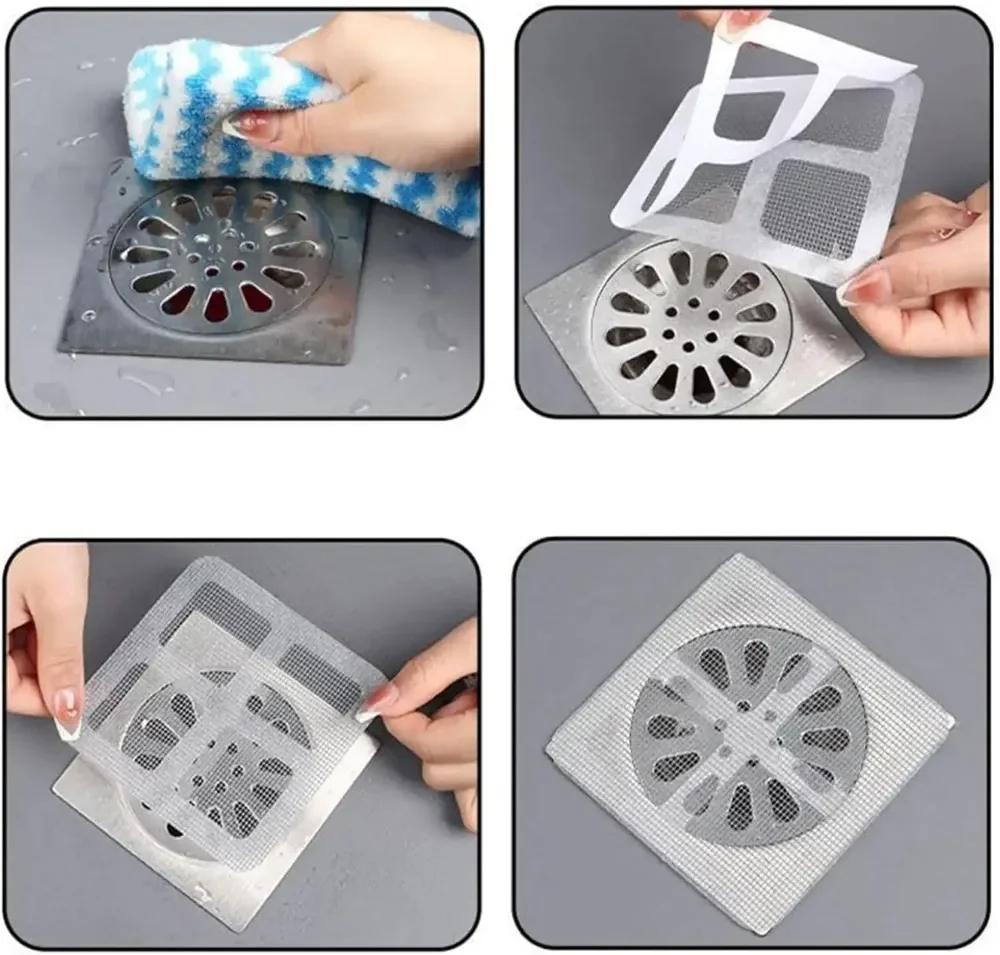 10/30Pcs Disposable Sticky Shower Drain Hair Catcher Mesh Strainer Filter Floor Sink Hair Stopper for Bathroom Kitchen Bathtub