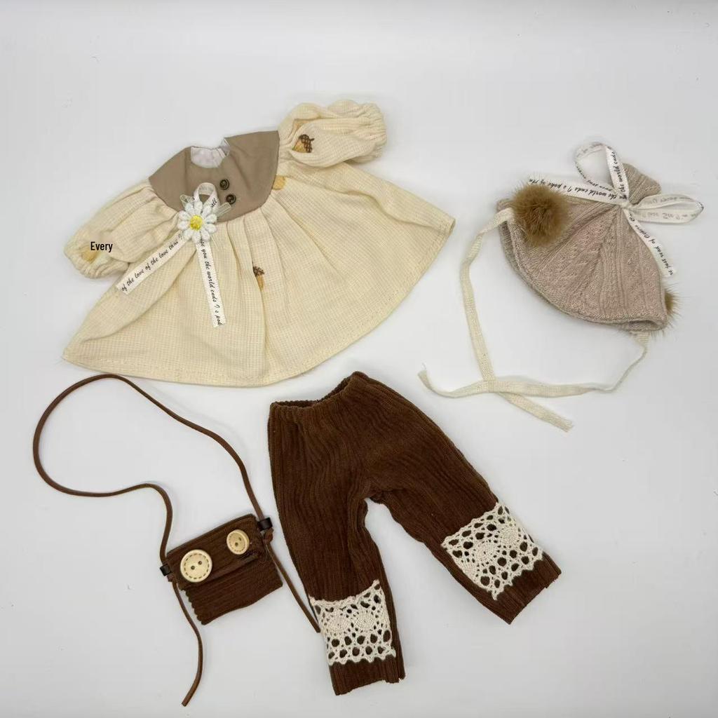 30cm BJD Doll Outfit Set: Ghost Mom Dress & Pants for 1/6 Scale Dolls