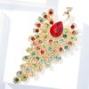 Women Fashion Rhinestone Peacock Brooch Phoenix Clothing Accessories Pins Party Jewelry Gifts