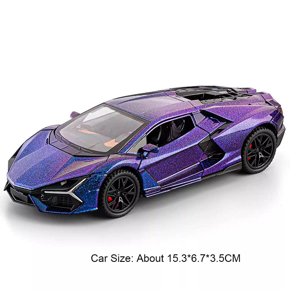1:32 Scale SVJ63 Revuelto Sports Car Model Toy Alloy Body Rubber Tires Sound Light Supercar Models Kids Collection Presents