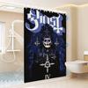 G-Ghost Band Pattern Bathroom Shower Curtain Bathroom Partition Curtain Light Opaque Waterproof Material Bathroom